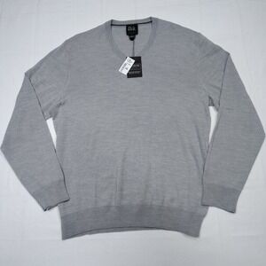 Jos A Bank Sweater Mens Large Brown Merino Wool Traveler Collection Pullover